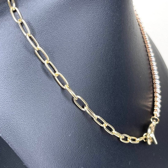 NEW Paperclip CZ Necklace Chain Clear
Gold Plated Fashion Jewelry O26 - Picture 12 of 14